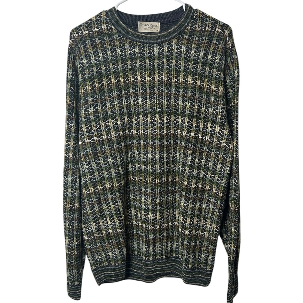 Tricots St Raphael Multicolor Wool‑Blend Crewneck‎ Sweater – Men’s Medium